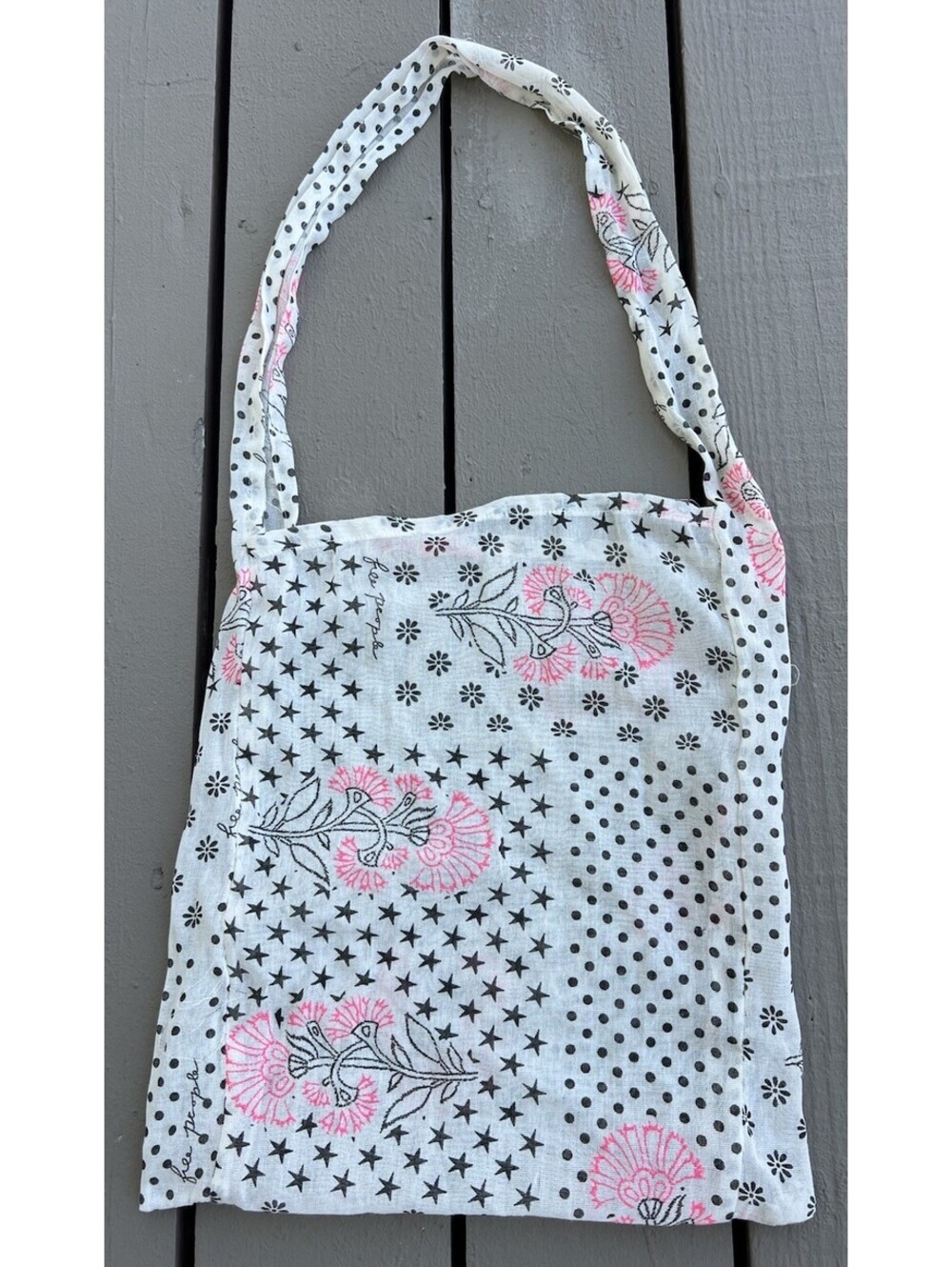 Free People Tote Bag Women's 13" x 14" Shoulder Floral Printed Cotton